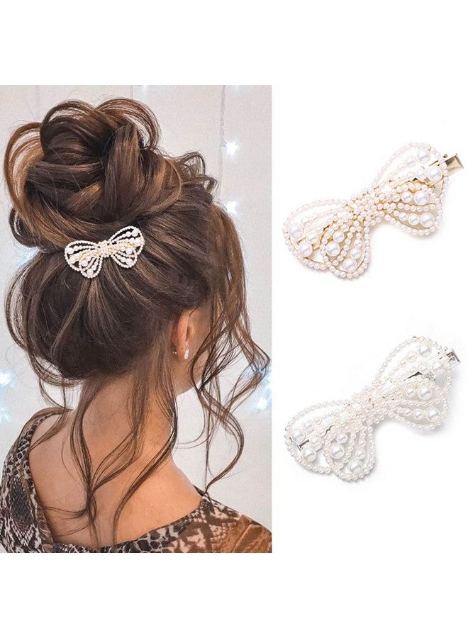 Pearl Hair Clips Gold Silver Hair Clip Pealrs Hair Barrettes Bride Wedding Hair Pins Cute Hairpin Decorative Bobby Pins Hair Accessories For Women And Girls (2 Pcs)