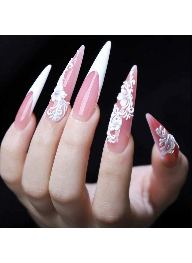 600Pcs Acrylic Medium Long Stiletto Nail Tips Easy Coffin Nails Sharp False Nail Art Tips For Nails Salon (Clear)