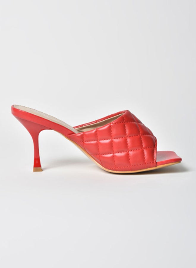 Stylish Heeled Sandals Red