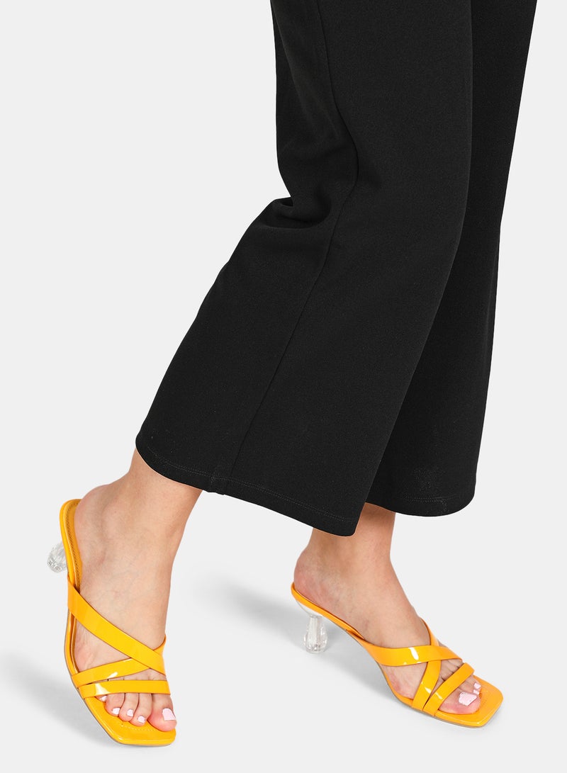 Slip-On Heeled Sandals Yellow