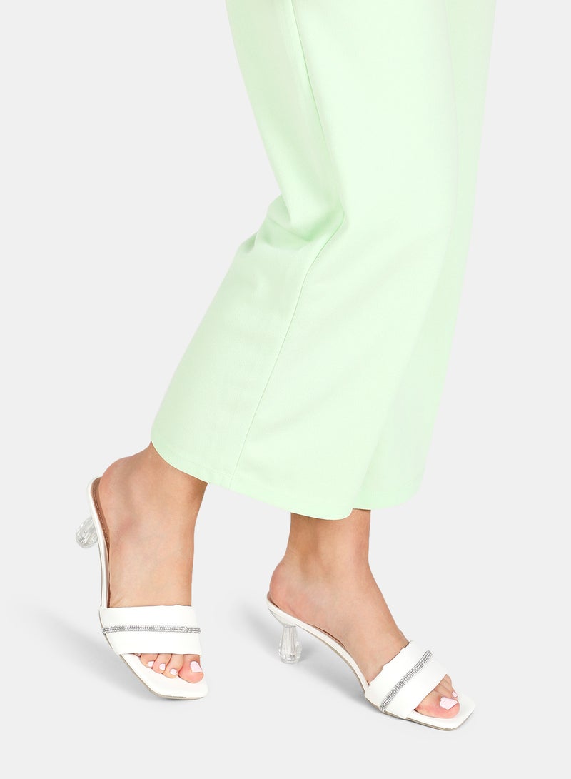 Slip-On Heeled Sandals White