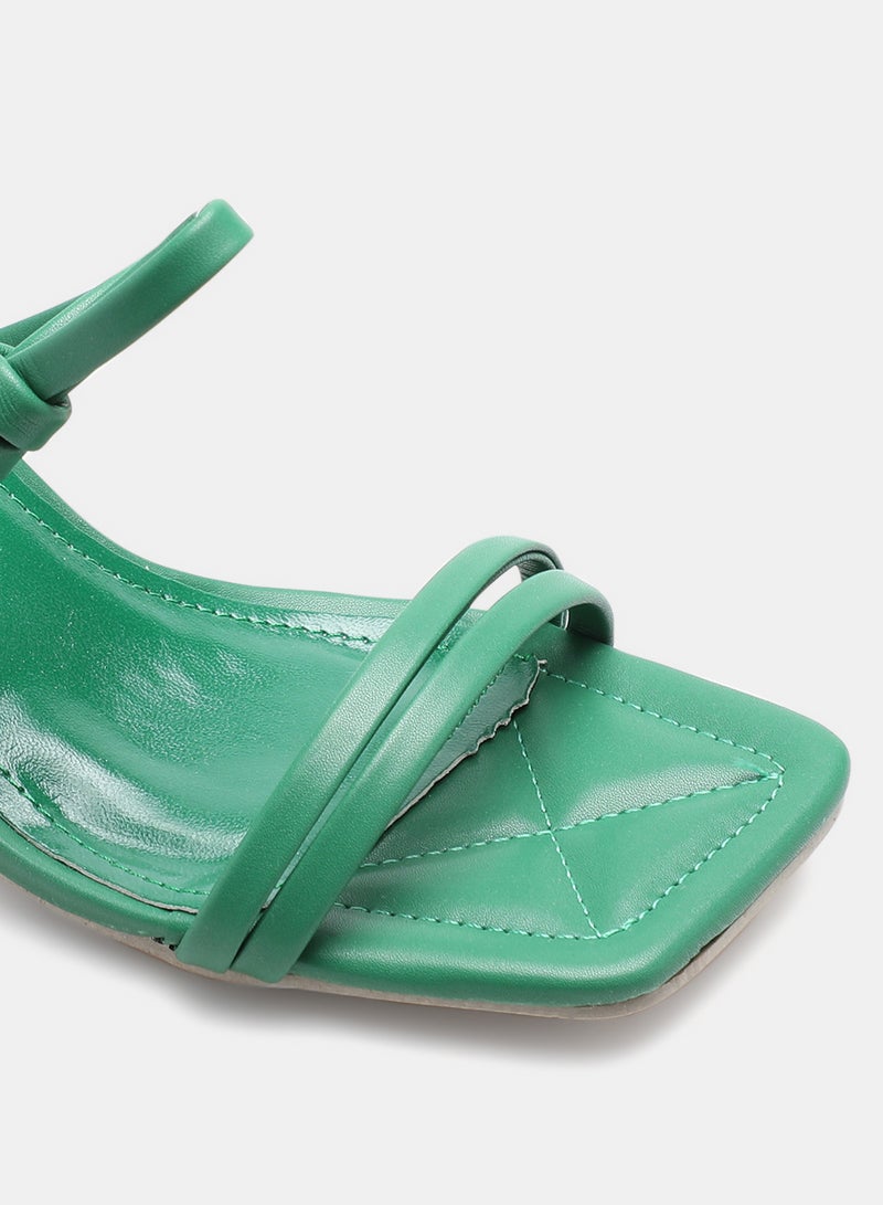 Slip-On Heeled Sandals Green