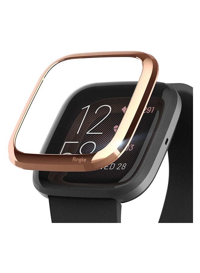 Bezel Styling Stainless Steel Metal Frame Protector Cover For Fitbit Versa 2 Rose Gold