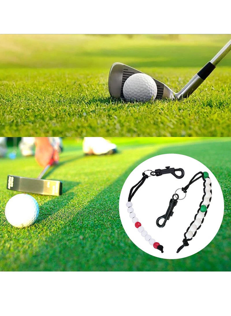 Golf Bead Counter, 4 PCS Golf Stroke Counter, Golf Shot Counter Bracelets Plastic Golfer Stroke Counter with Clip for Men Women Kids