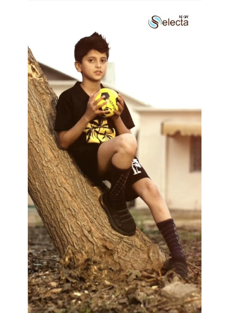 Kids Boys Premium Black Top and Shorts Sportswear Mesh Activewear Outfit Set
