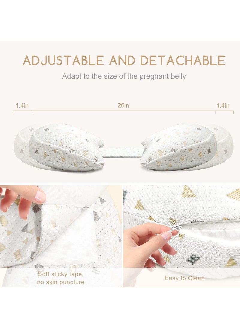 Pregnancy Pillows for Sleeping, Adjustable Support Maternity Pillow for Pregnant Women- Wedge Pillows Side Sleeper Pregnancy Pillows for Body,Belly,Back,Legs,Hips- with Detachable Pillow Cover