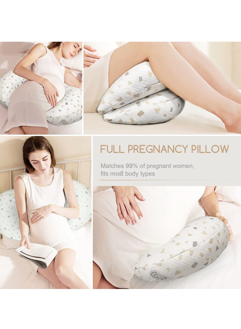 Pregnancy Pillows for Sleeping, Adjustable Support Maternity Pillow for Pregnant Women- Wedge Pillows Side Sleeper Pregnancy Pillows for Body,Belly,Back,Legs,Hips- with Detachable Pillow Cover