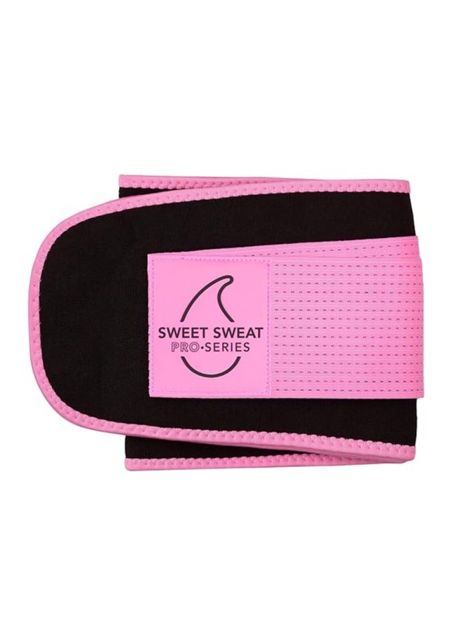 Sweet Sweat Waist Trimmer 'Pro Series' Belt with Adjustable Velcro Straps for Men & Women Black/Pink XS/S