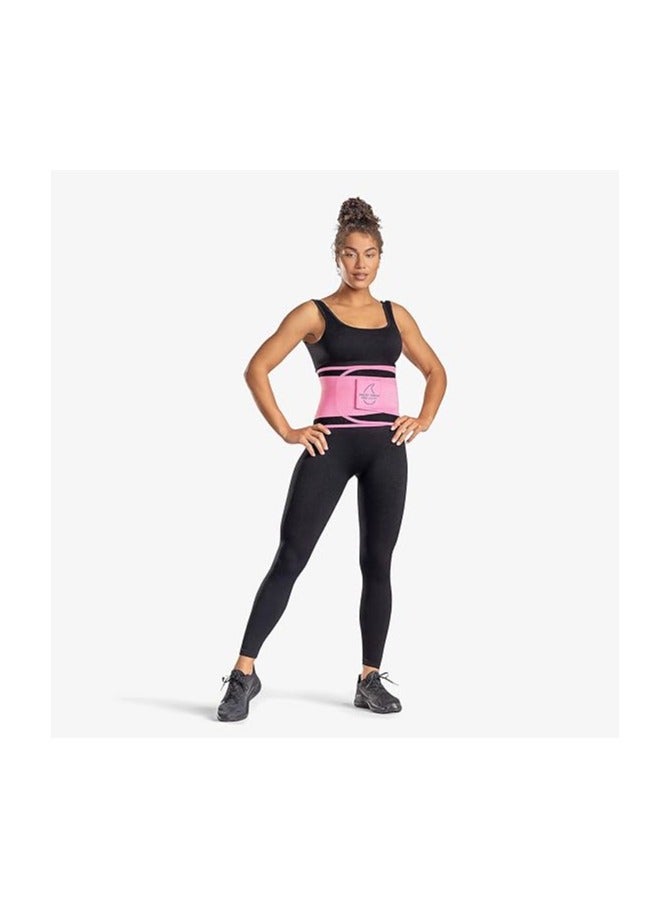 Sweet Sweat Waist Trimmer 'Pro Series' Belt with Adjustable Velcro Straps for Men & Women Black/Pink XS/S