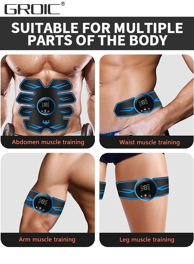 ABS Stimulator,EMS Muscle Stimulator,Abdominal Toning Belt,ABS Training Waist Trimmer Belt Wireless Ab Trainer Fitness Equipment, Ab Sport Exercise Belt with USB Rechargeable