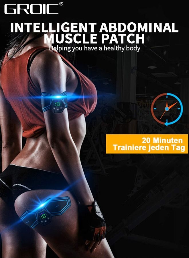 ABS Stimulator,EMS Muscle Stimulator,Abdominal Toning Belt,ABS Training Waist Trimmer Belt Wireless Ab Trainer Fitness Equipment, Ab Sport Exercise Belt with USB Rechargeable
