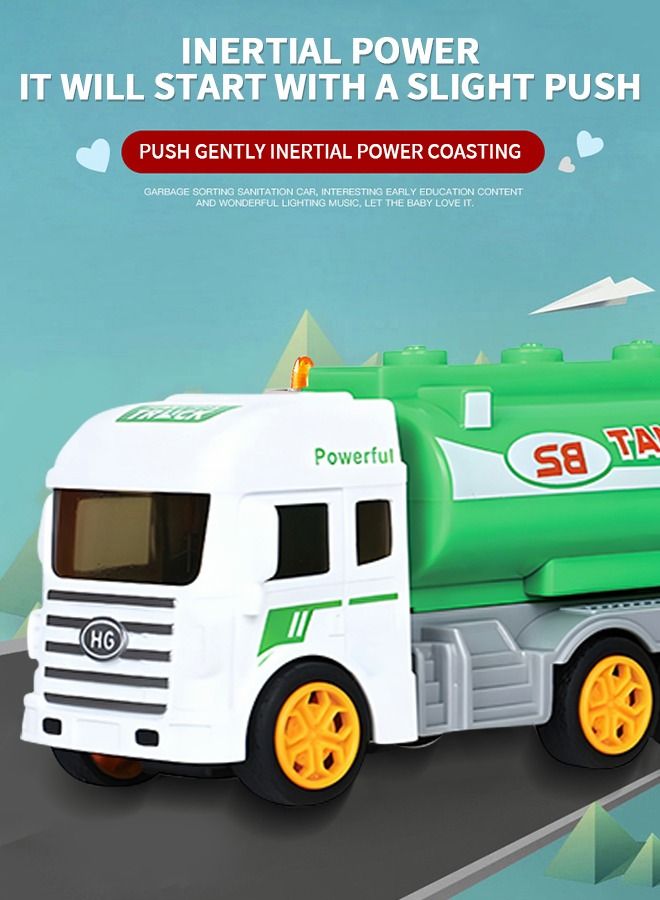 Garbage Truck Toys, Waste Management Recycling Vehicle Toys, Children's Garbage Sorting Cards, Recyclable Garbage Sorting Inertial Vehicles, Children's Educational Toys