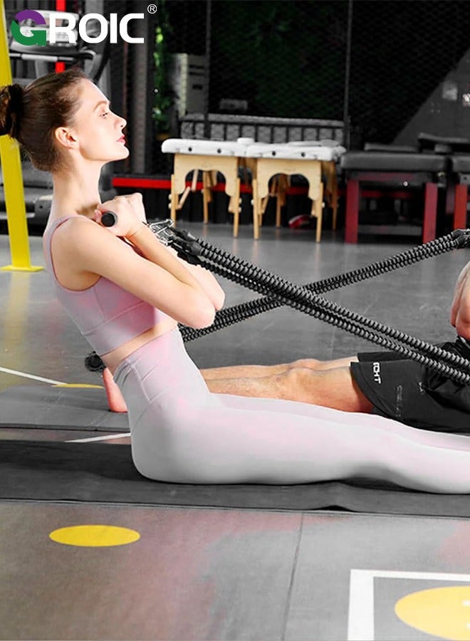 8-In-1 Set Pedal Resistance Band ,Exercise Bands with Handles, Elastic Sit up Pull Rope for Waist,Arm,Leg Training, Multi Function Rope Equipment for Home Fitness