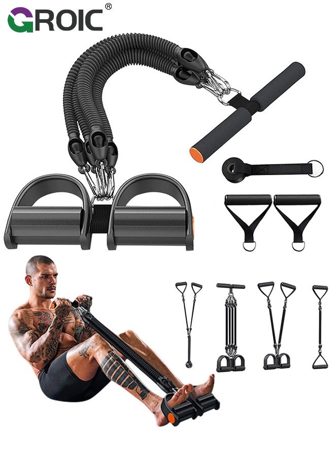 8-In-1 Set Pedal Resistance Band ,Exercise Bands with Handles, Elastic Sit up Pull Rope for Waist,Arm,Leg Training, Multi Function Rope Equipment for Home Fitness