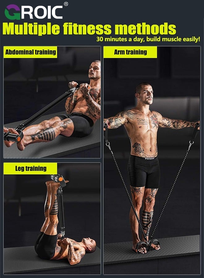 8-In-1 Set Pedal Resistance Band ,Exercise Bands with Handles, Elastic Sit up Pull Rope for Waist,Arm,Leg Training, Multi Function Rope Equipment for Home Fitness
