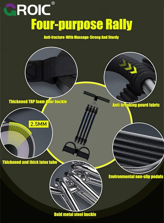 8-In-1 Set Pedal Resistance Band ,Exercise Bands with Handles, Elastic Sit up Pull Rope for Waist,Arm,Leg Training, Multi Function Rope Equipment for Home Fitness
