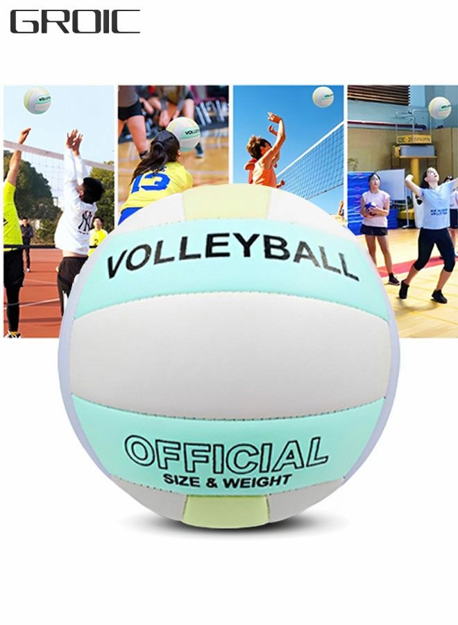 Inflatable Soft Volleyball,Volleyball Size 5 PU Leather Soft Indoor Outdoor Volleyballs Sports Training Game Play Ball,Family Ball Games