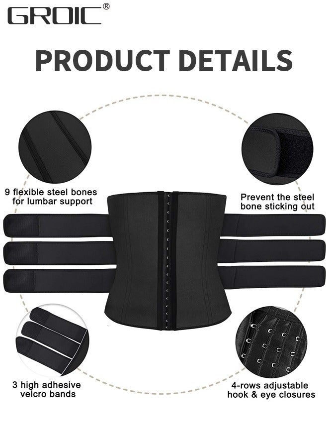 Men's Waist Trainer Sauna Weight Loss Body Shaper Sweat Vest for Men with 3 Rows of Hooks and 3 Belt, Neoprene Sauna Waist Sauna Sweat Waist Trimmer Slimmer Belt Workout Girdle, 2XL