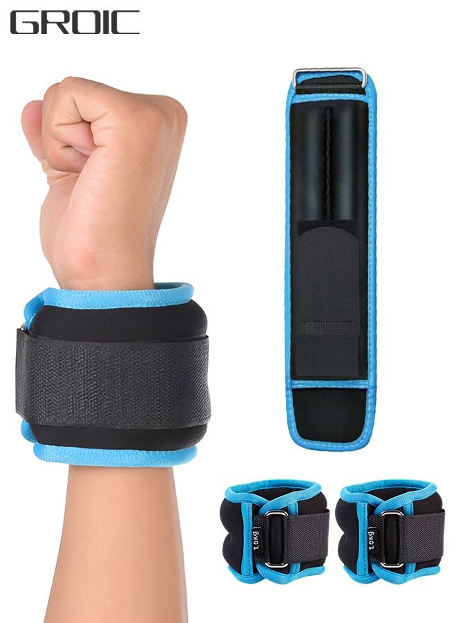 1 Pair Ankle Weights Sets 3 KG Ankle and Wrist Weights for Women and Men, Velcro Straps Weight-Bearing Exercise Leg Arm Wrist Strap or Foot Exercise Training Workout Walking Jogging Yoga