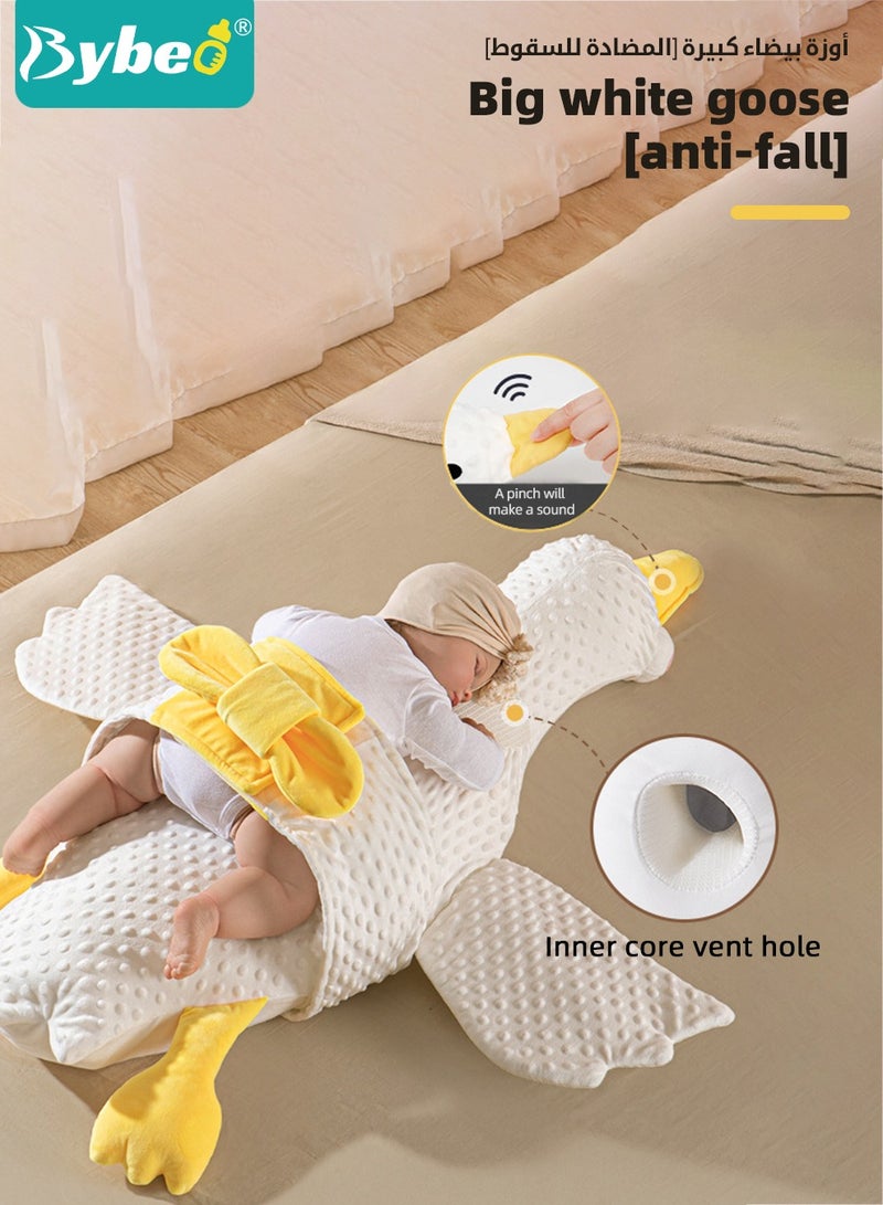 Baby Nursery Pillows, Soft Infant Exhaust Pillow, Newborn Soothing Doll for Toddlers Infants, Breathable Babies Sleeping Pillows, with Safe Material for Relief of Flatulence, in Big White Goose Shape