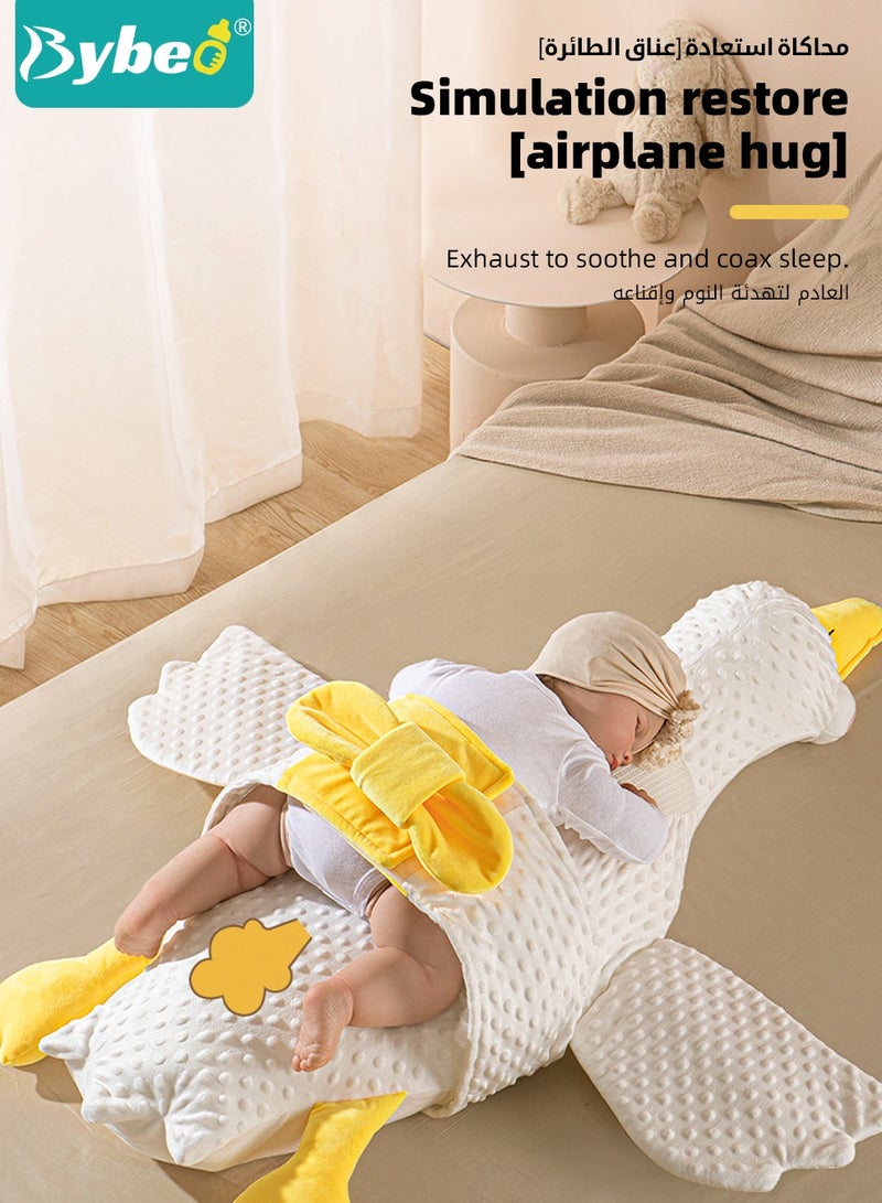 Baby Nursery Pillows, Soft Infant Exhaust Pillow, Newborn Soothing Doll for Toddlers Infants, Breathable Babies Sleeping Pillows, with Safe Material for Relief of Flatulence, in Big White Goose Shape