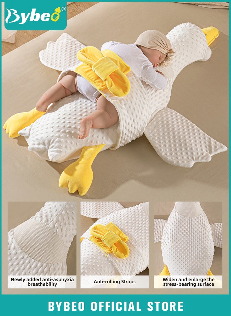 Baby Nursery Pillows, Soft Infant Exhaust Pillow, Newborn Soothing Doll for Toddlers Infants, Breathable Babies Sleeping Pillows, with Safe Material for Relief of Flatulence, in Big White Goose Shape