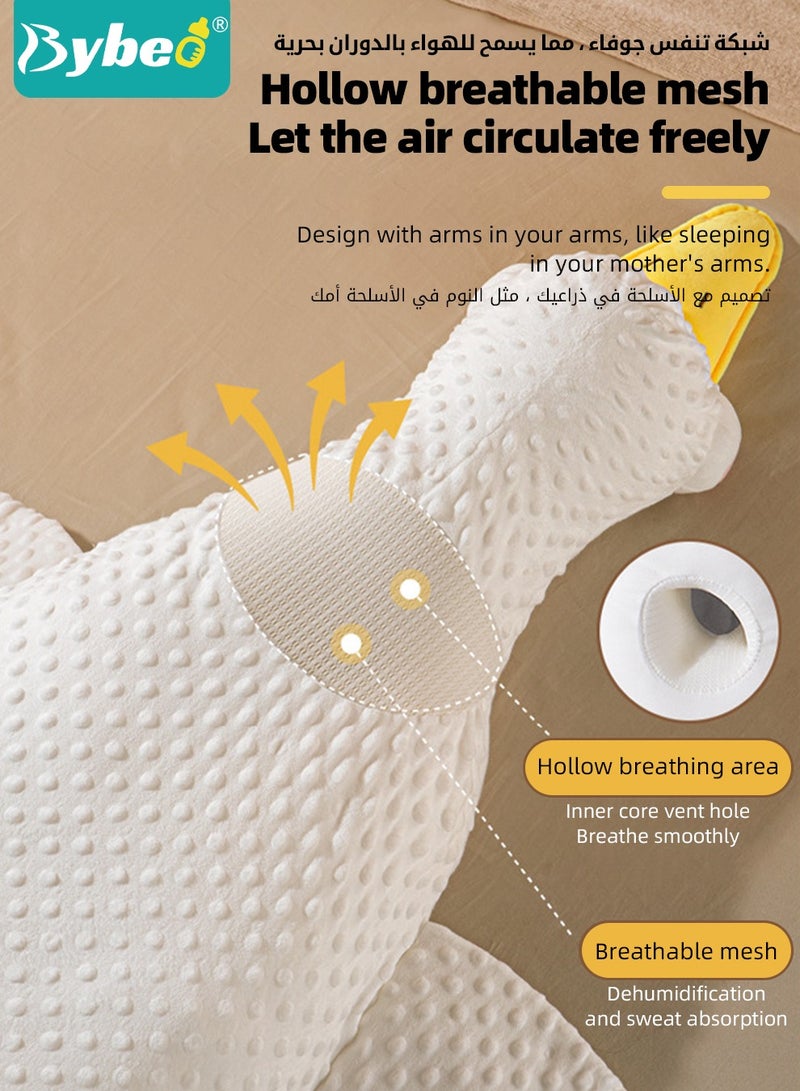 Baby Nursery Pillows, Soft Infant Exhaust Pillow, Newborn Soothing Doll for Toddlers Infants, Breathable Babies Sleeping Pillows, with Safe Material for Relief of Flatulence, in Big White Goose Shape