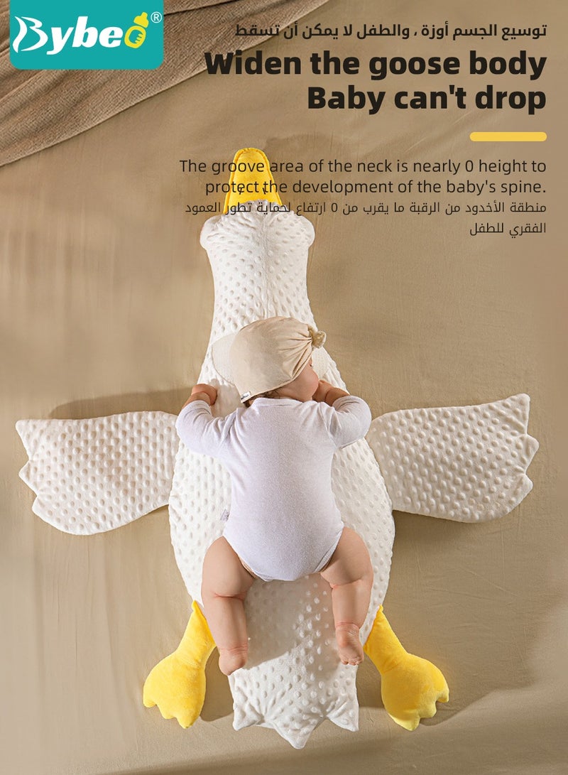 Baby Nursery Pillows, Soft Infant Exhaust Pillow, Newborn Soothing Doll for Toddlers Infants, Breathable Babies Sleeping Pillows, with Safe Material for Relief of Flatulence, in Big White Goose Shape