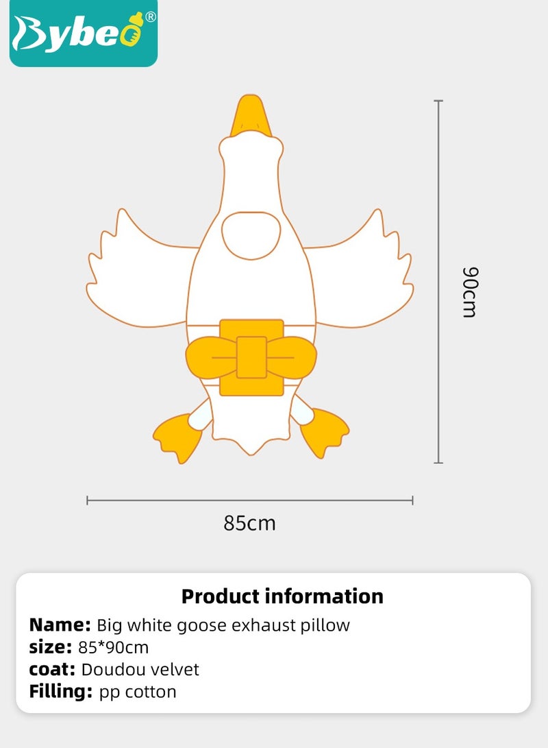 Baby Nursery Pillows, Soft Infant Exhaust Pillow, Newborn Soothing Doll for Toddlers Infants, Breathable Babies Sleeping Pillows, with Safe Material for Relief of Flatulence, in Big White Goose Shape