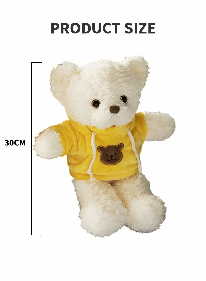 30cm Teddy Bear Plush Toy, Plush Animal Doll, Animal Plush Toy, Children's Cartoon Animal Toy Companion Doll, Bear Doll in Yellow Sweater