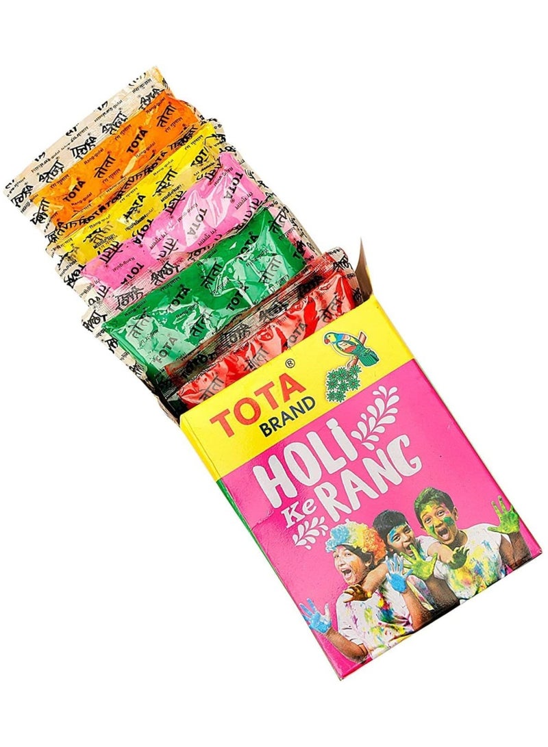 Total Gulal 80 g x 5 packs, total 400-gram different colors