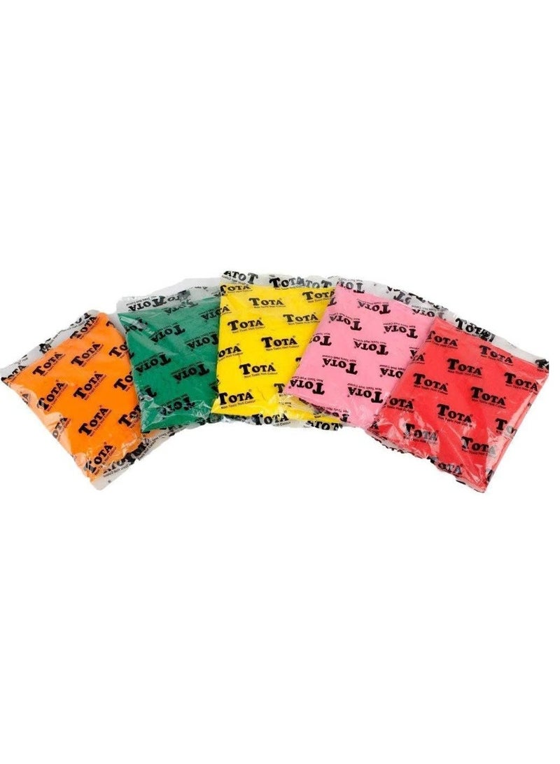 Total Gulal 80 g x 5 packs, total 400-gram different colors