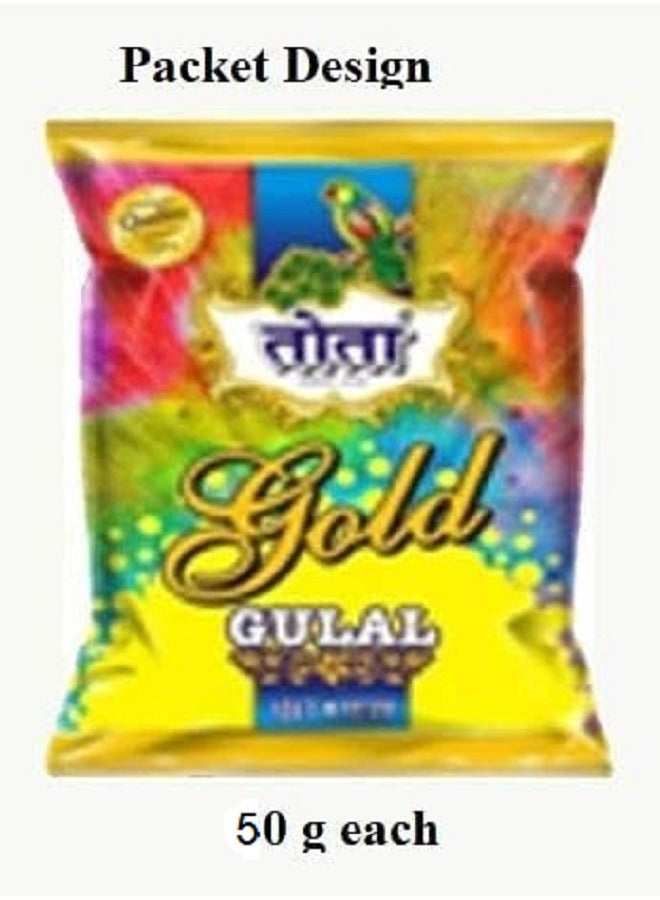 Pack of 8 Tota Gulal 50g packs, total 400-gram different colors