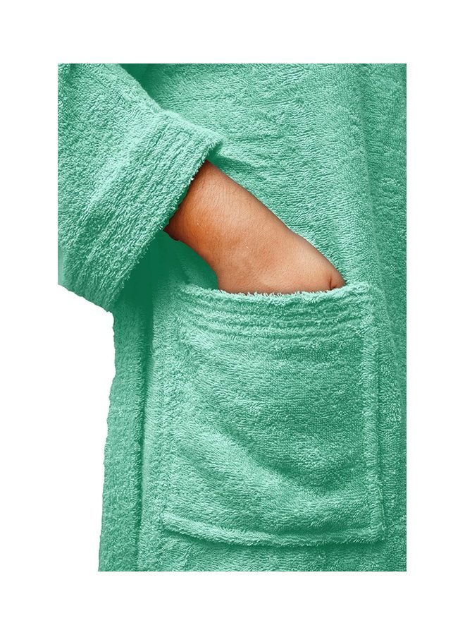 Bliss Casa - Unisex Bathrobe - 100% Cotton Super Soft Highly Absorbent Bathrobes For Women & Men- Perfect for Everyday Use Unisex Mint Adult Size