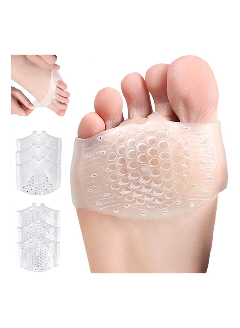 Metatarsal Pads for Women Mens 3 Pairs, Upgraded Extra Thickness Reusable Silicone Gel Metatarsalgia Cushions Foot Pads Ball of Foot Pain Relief, Ball of Foot Cushions for Women