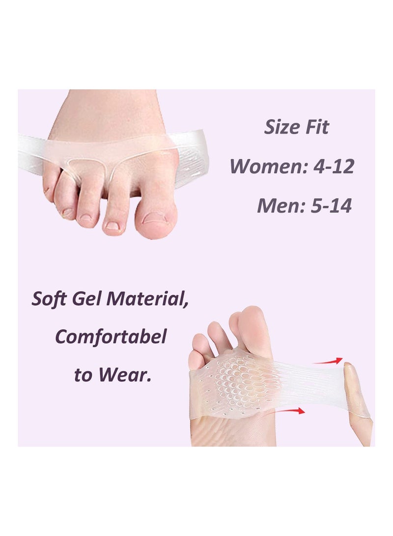 Metatarsal Pads for Women Mens 3 Pairs, Upgraded Extra Thickness Reusable Silicone Gel Metatarsalgia Cushions Foot Pads Ball of Foot Pain Relief, Ball of Foot Cushions for Women