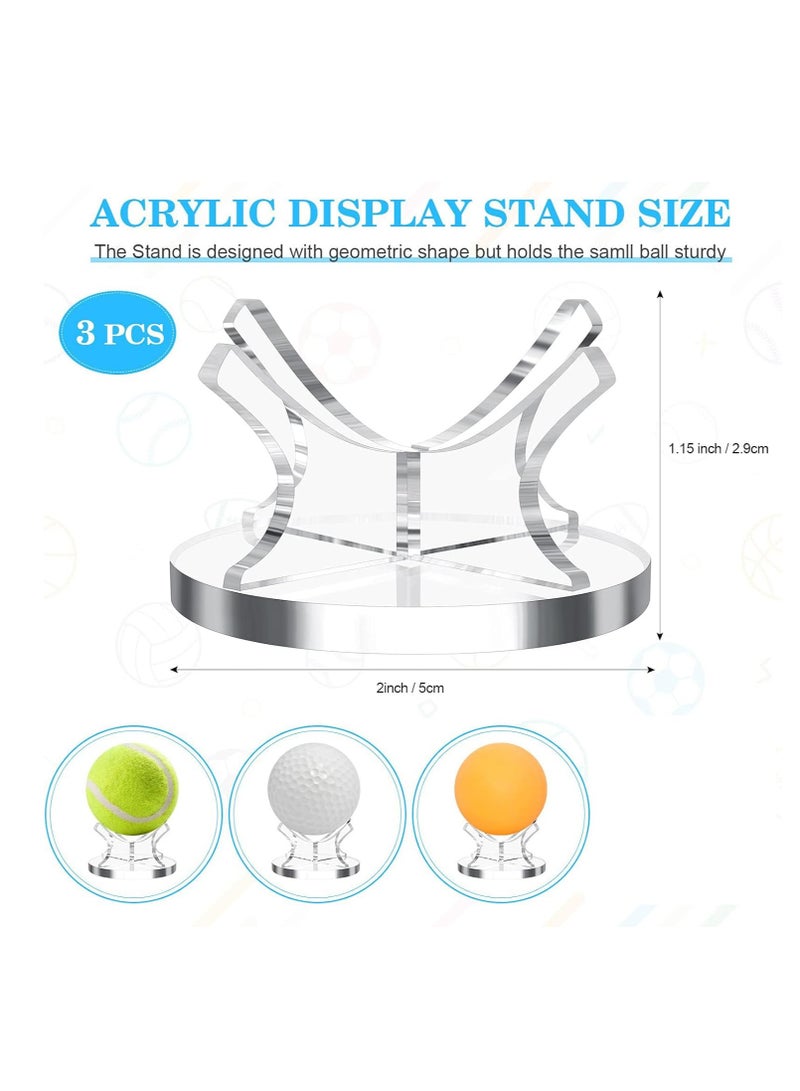 3-Piece Ball Stand Holder Set, Sport Ball Display Rack with Non-Slip Rubber Pads for Baseball, Golf, Softball, Tennis, and More