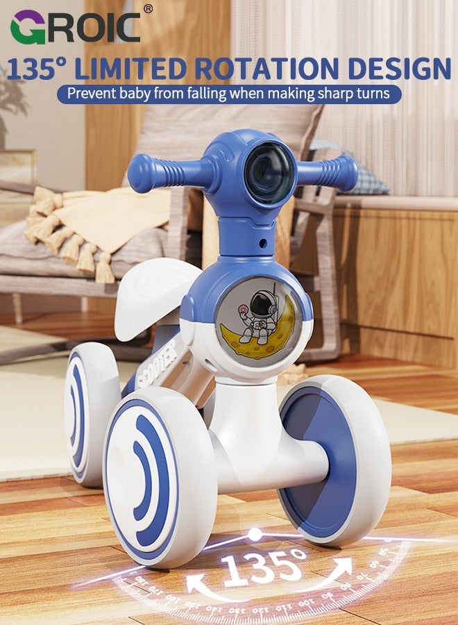 Toddler Scooter, Baby Ride-on Toy, Activity Walker Baby Racing Car, No Pedal & 4 Silence Wheels & Widened Seat & Wonderful Children's Music & Cool Headlights Pre-School First Riding Toys