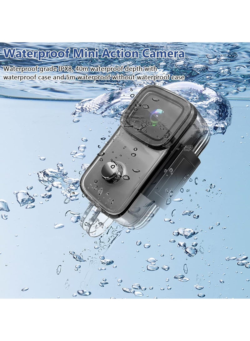 C200 4K Mini WiFi Action Camera with 1.28 Inch IPS Screen 5M Body Waterproof Black