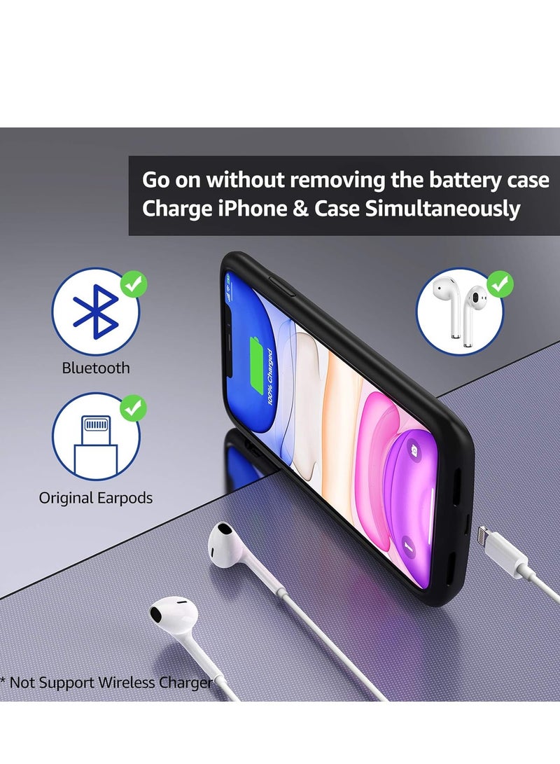 Battery Case for iPhone 11 5000mAh Slim Portable Protective Charging Case Rechargeable Charger Case