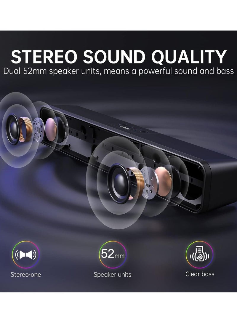 Slim Sound Bars With HDMI Optical AUX USB Disk Connection And Bluetooth TV Speaker Equalizer Mode Audio Bass And Treble Adjustable Mountable Speaker