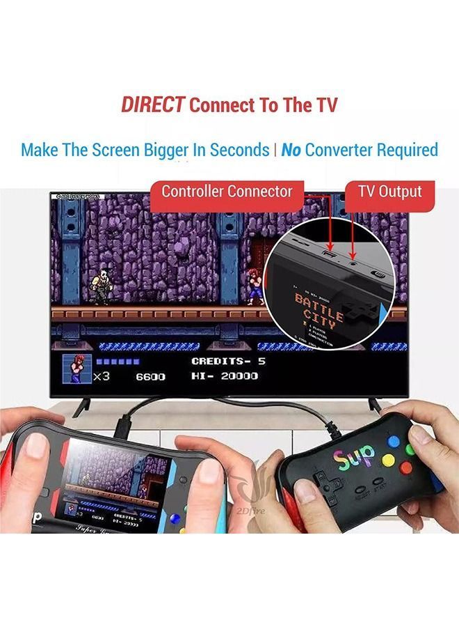 Handheld Game Console Retro Console with 500 Classic Games Supporting 2 Players TV Connection 1200 mAh Rechargeable Battery