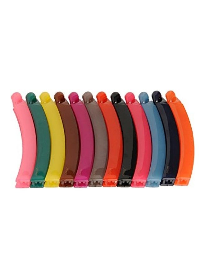 12 Piece Banana Hair Claw Clip Multicolour