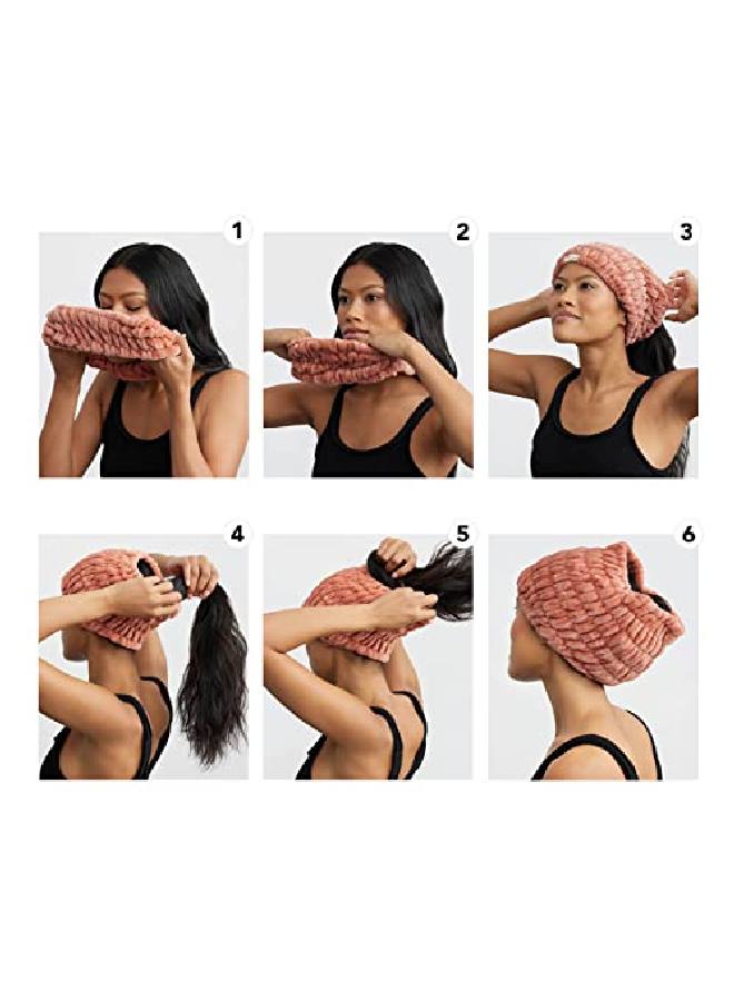 Extra Wide Spa Headband For Makeup And Beauty Skin Care Head Wrap Band For Washing Face And Facial Extra Soft Hairband For Women And Girls (Dusty Rose)