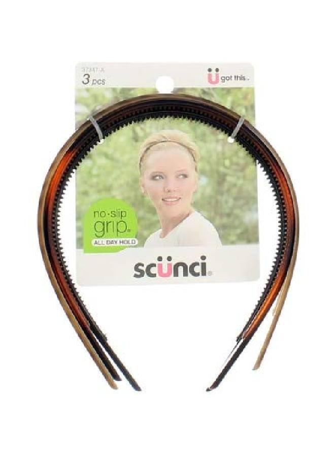 No Slip Grip Skinny Head Bands 3 Pk