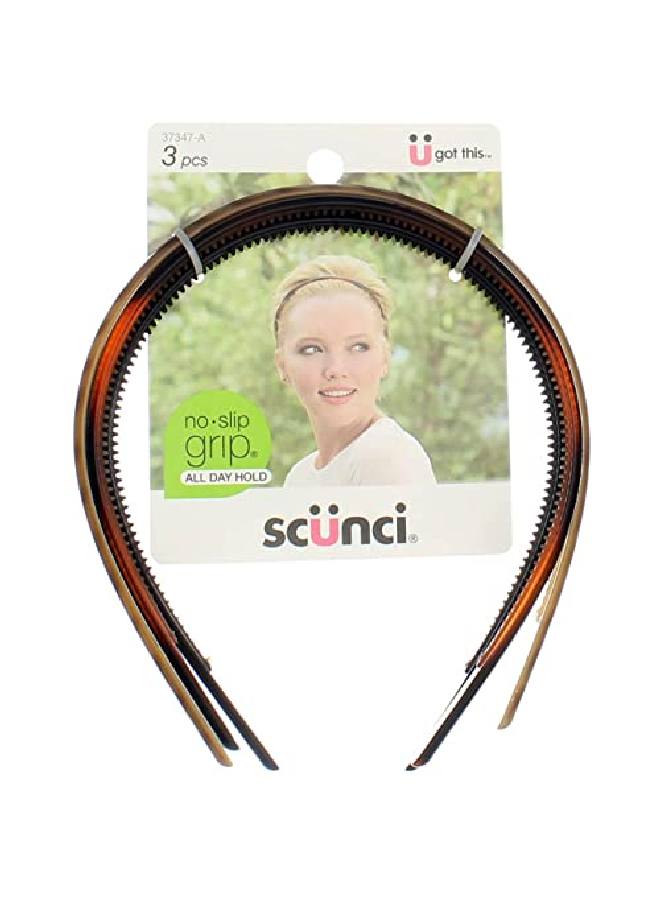 No Slip Grip Skinny Head Bands 3 Pk