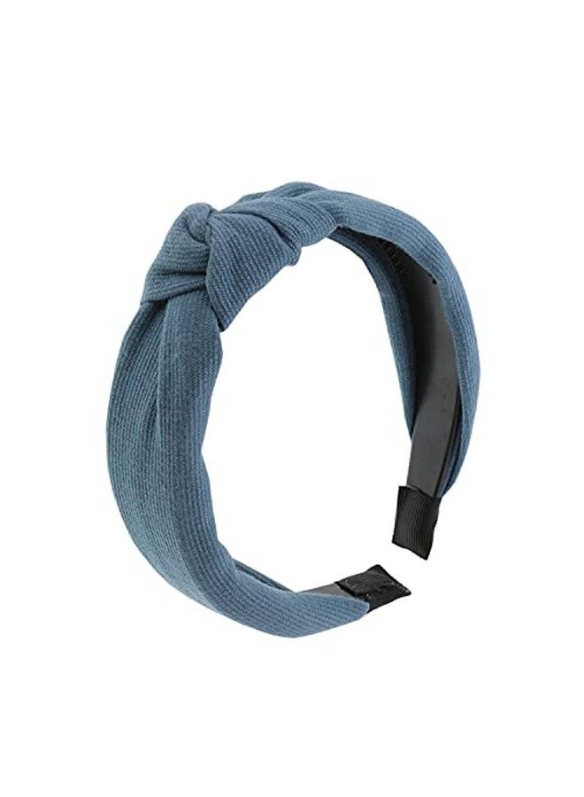 Soft Textured Cotton Knot Headband Wide Turban Headband (Chambray)