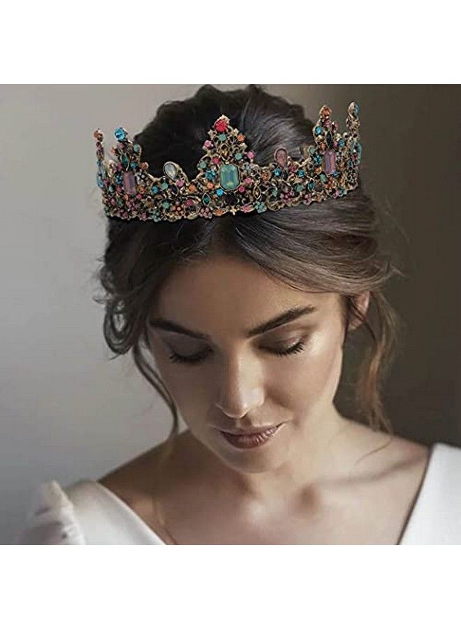 Baroque Rhinestone Crowns And Tiaras Gold Bridal Queen Crown Crystal Wedding Tiara Crown For Women