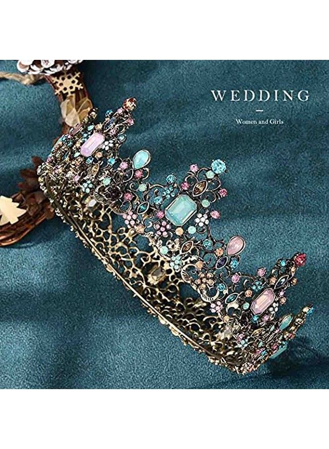 Baroque Rhinestone Crowns And Tiaras Gold Bridal Queen Crown Crystal Wedding Tiara Crown For Women