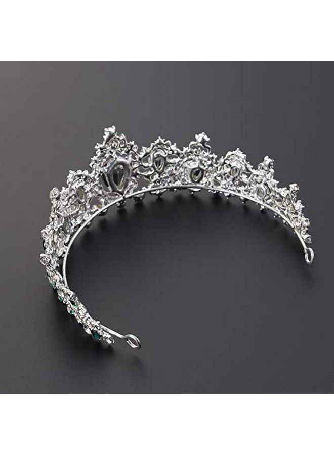 Tiara Crown For WomenRhinestone Queen Crowns Wedding Tiaras Crowns Headband (Green)